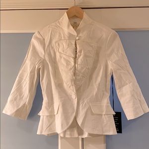 White Linen Bebe Suit